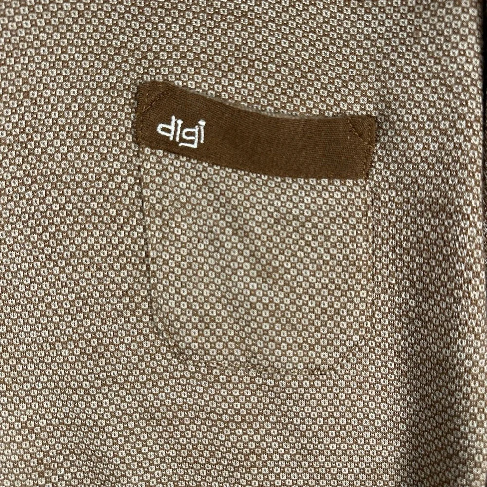 Halhas Digi Mens Cracked Walnut Brown 2 Tone Striped Pullover Knit Sweater Large